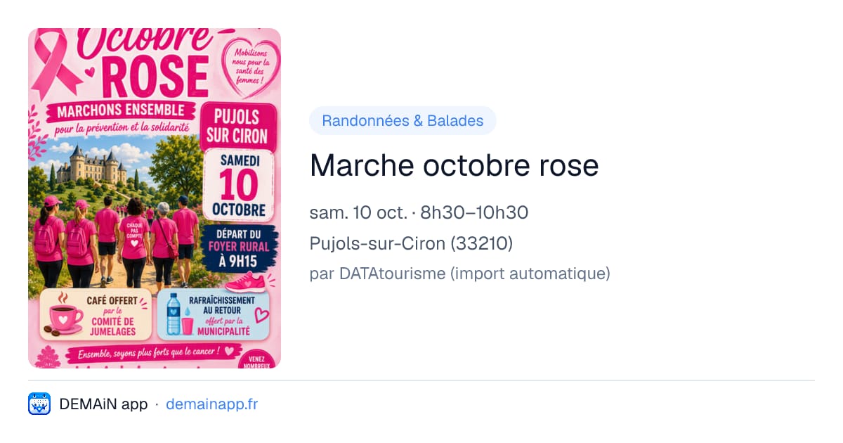 Marche octobre rose — Pujols-sur-Ciron