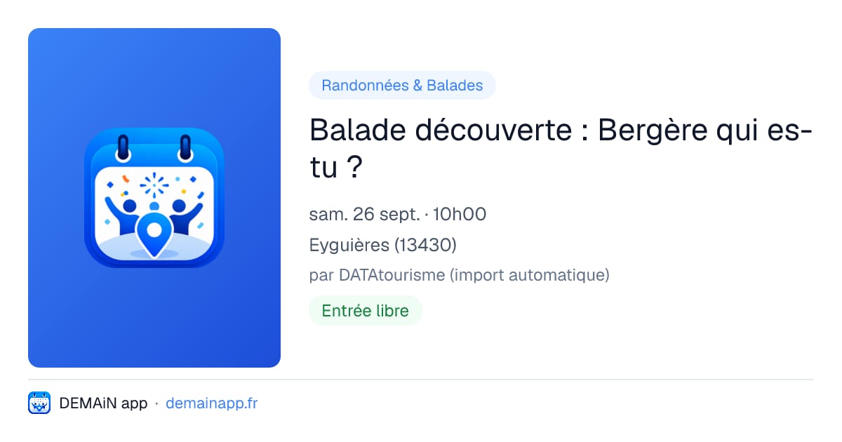 Balade découverte : Bergère qui es-tu ? — Eyguières