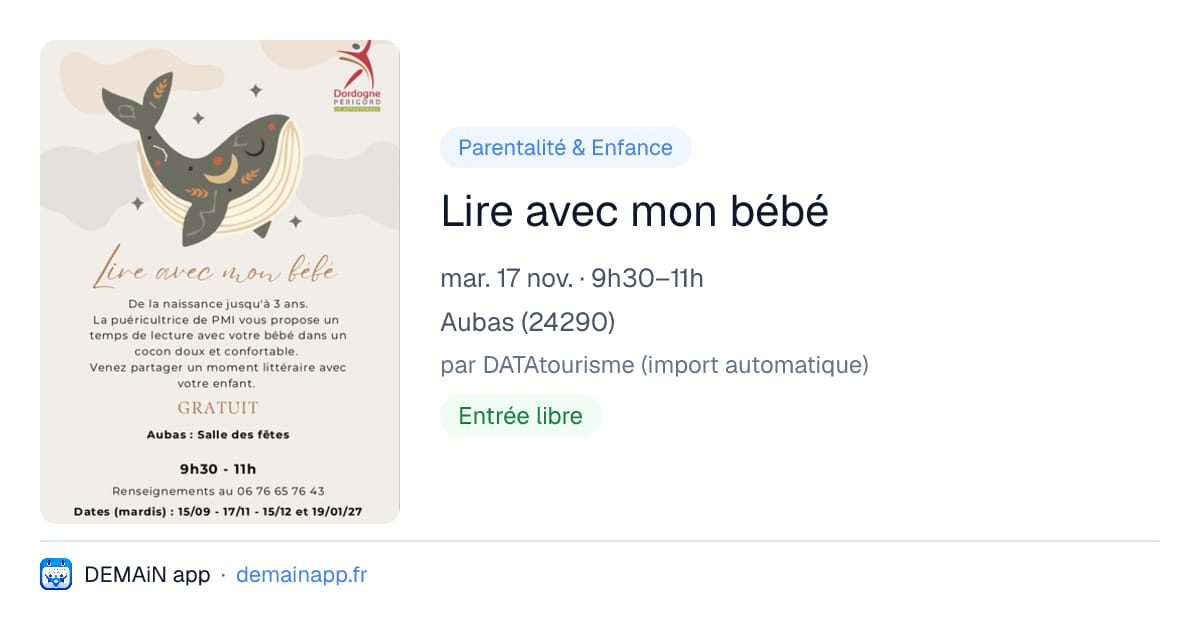 Lire avec mon bébé — Aubas