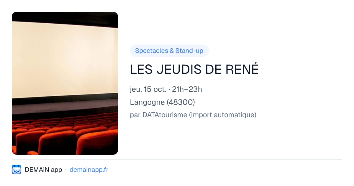 LES JEUDIS DE RENÉ — Langogne