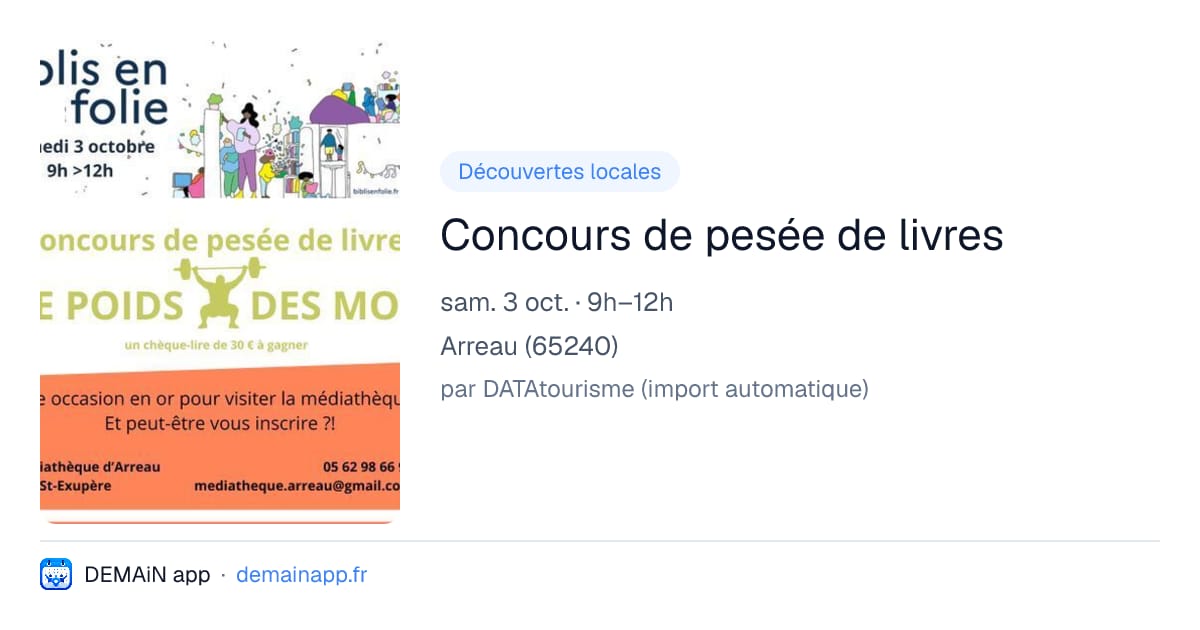 Concours de pesée de livres — Arreau