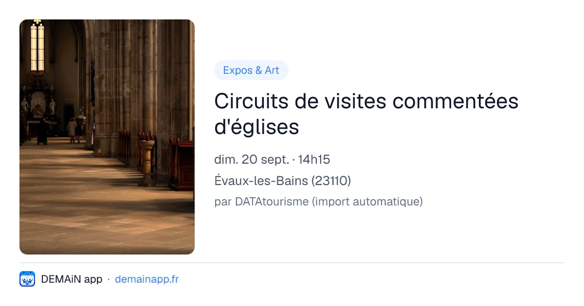 Circuits de visites commentées d'églises — Évaux-les-Bains