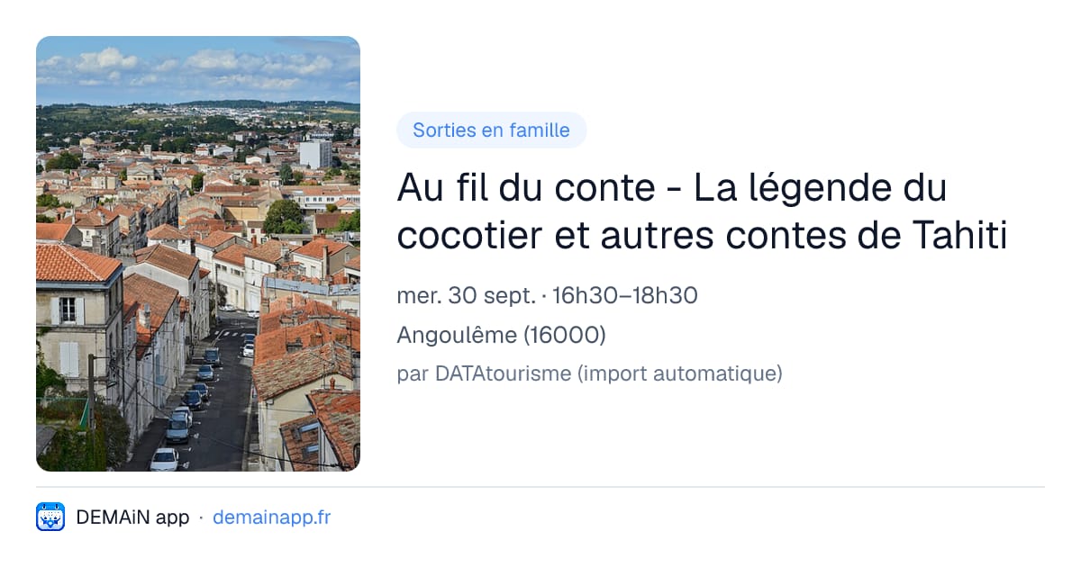 Au fil du conte - La légende du cocotier et autres contes de Tahiti — Angoulême