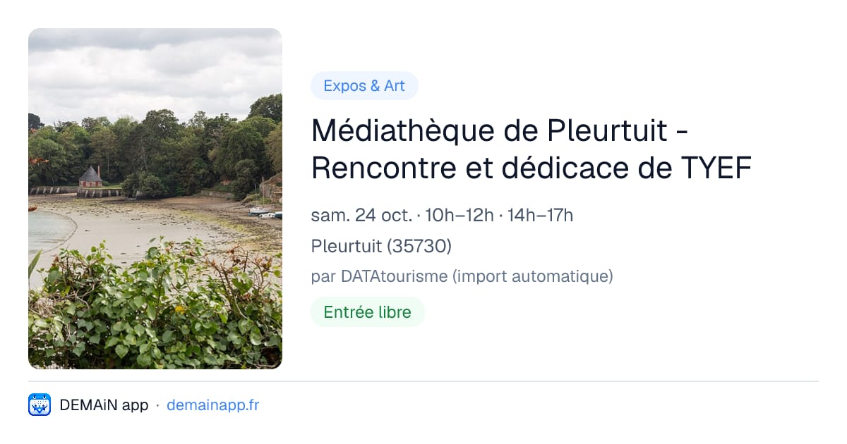 Médiathèque de Pleurtuit - Rencontre et dédicace de TYEF — Pleurtuit