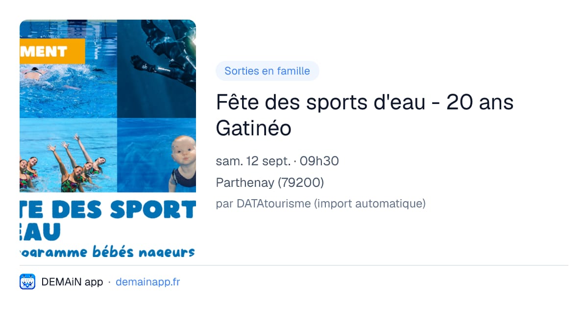 Fête des sports d'eau - 20 ans Gatinéo — Parthenay