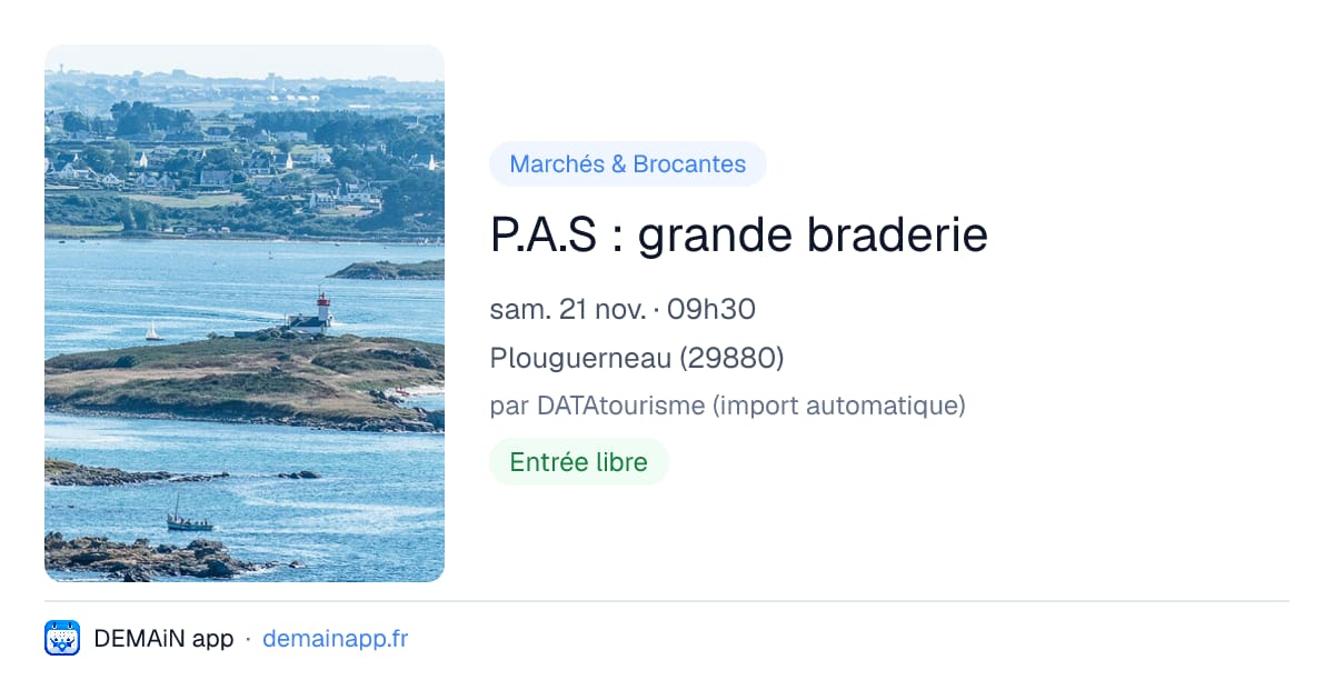 P.A.S : grande braderie — Plouguerneau