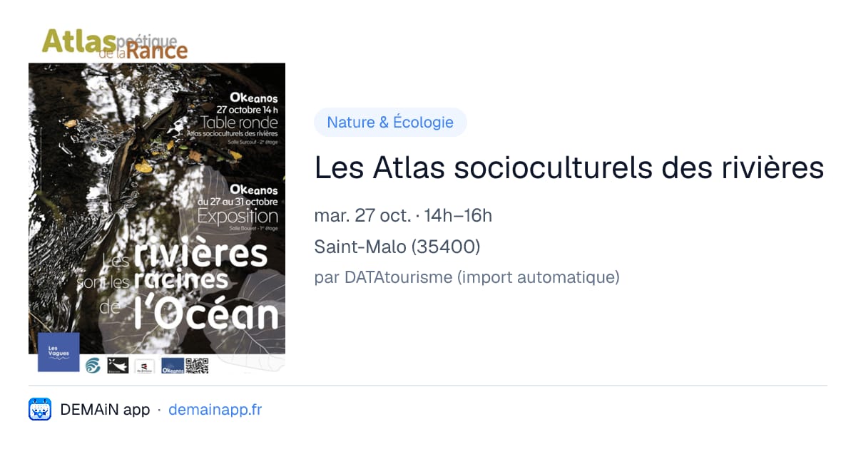 Les Atlas socioculturels des rivières — Saint-Malo
