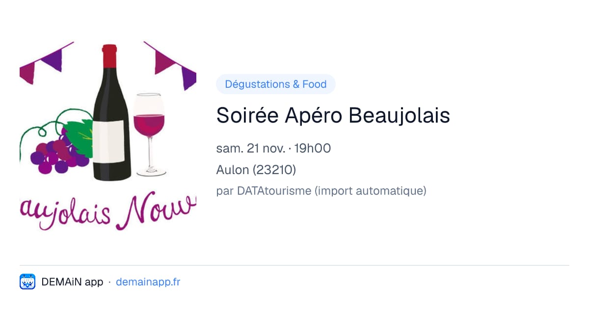 Soirée Apéro Beaujolais — Aulon