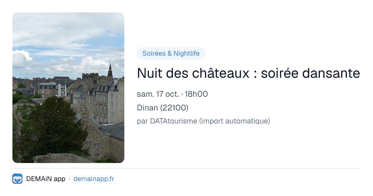 Nuit des châteaux : soirée dansante — Dinan