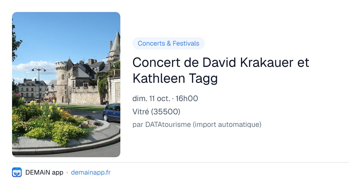 Concert de David Krakauer et Kathleen Tagg — Vitré