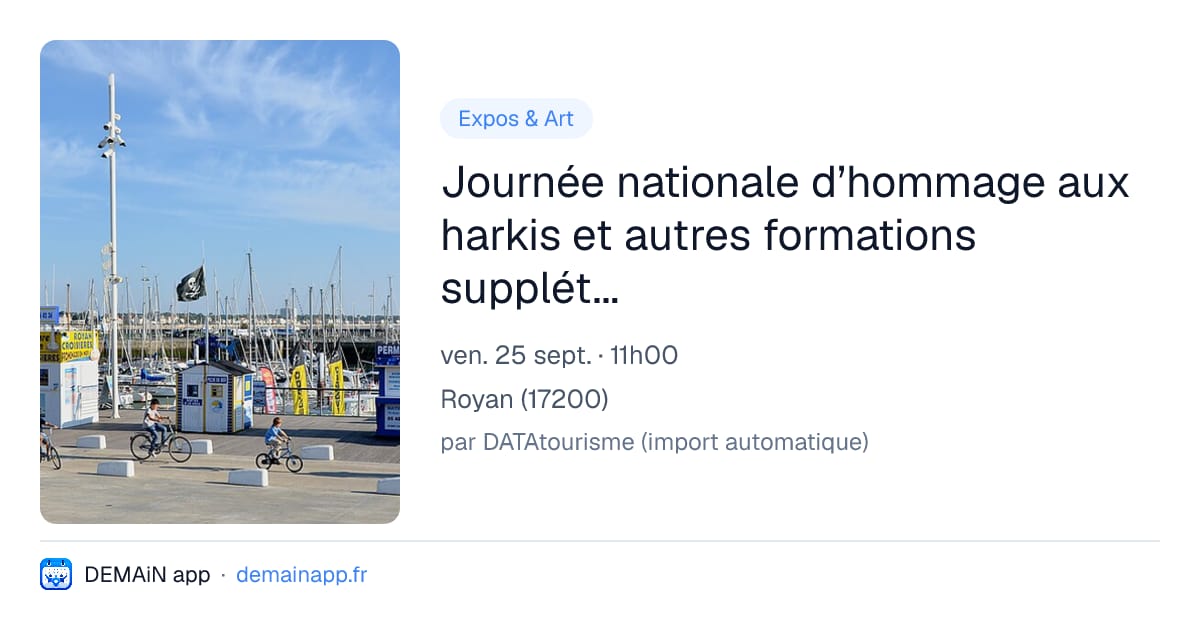 Journée nationale d’hommage aux harkis et autres formations supplétives — Royan