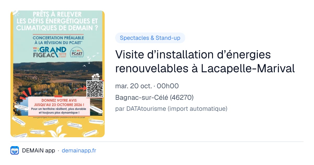 Visite d’installation d’énergies renouvelables à Lacapelle-Marival — Bagnac-sur-Célé