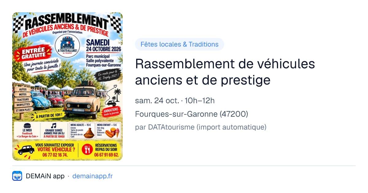 Rassemblement de véhicules anciens et de prestige — Fourques-sur-Garonne