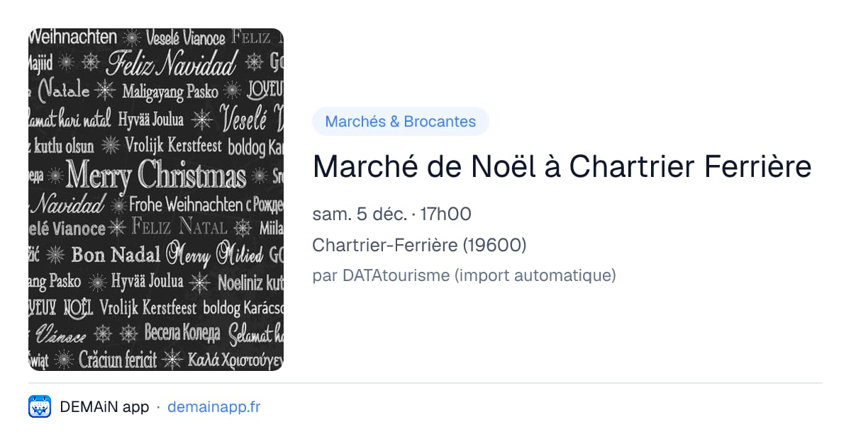 Marché de Noël à Chartrier Ferrière — Chartrier-Ferrière