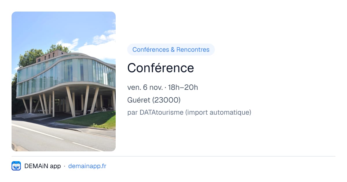 Conférence — Guéret