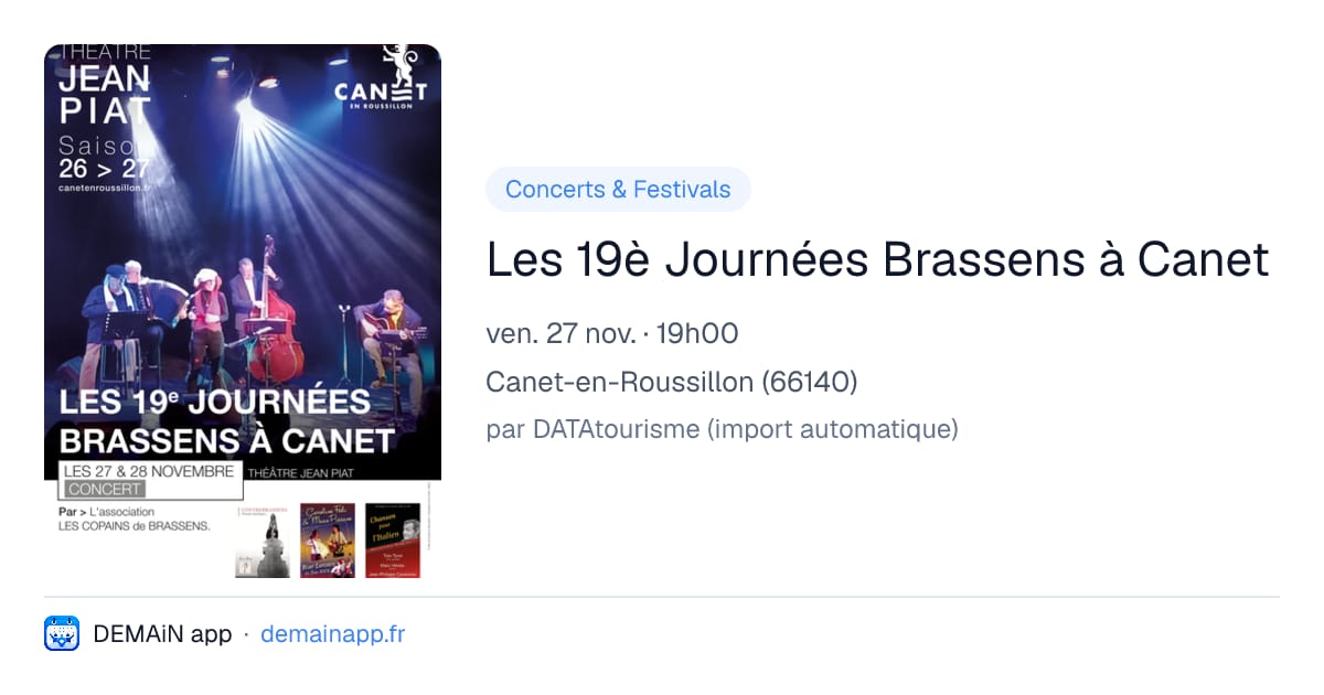 Les 19è Journées Brassens à Canet — Canet-en-Roussillon