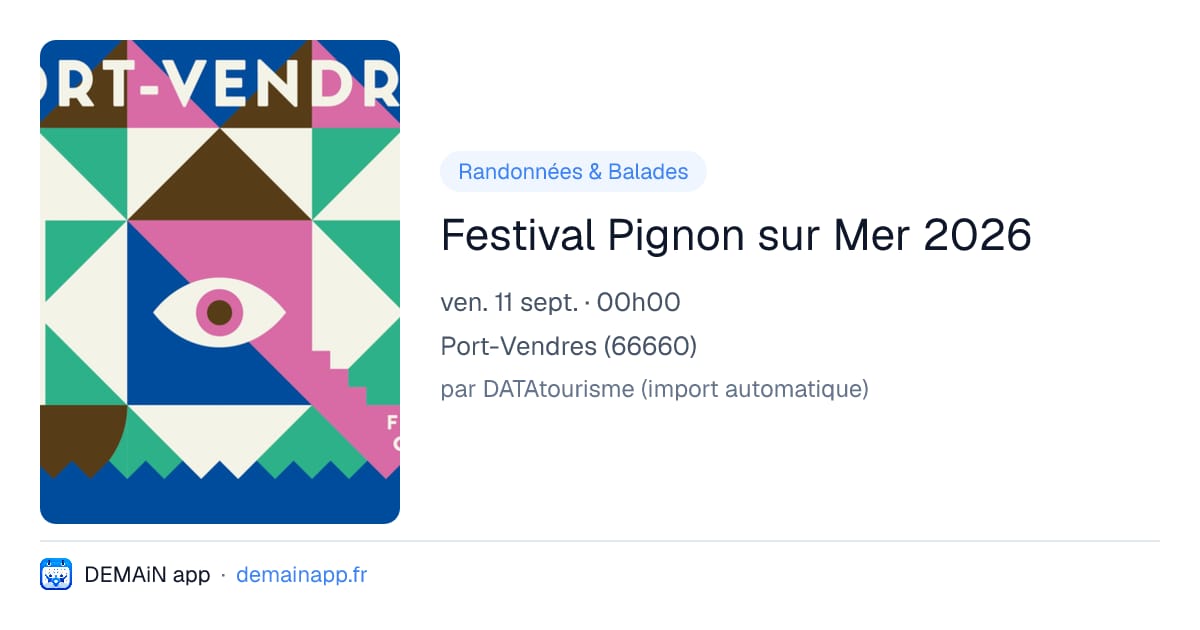Festival Pignon sur Mer 2026 — Port-Vendres