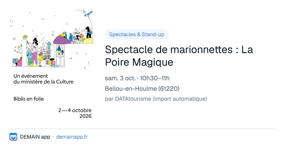 Spectacle de marionnettes : La Poire Magique — Bellou-en-Houlme