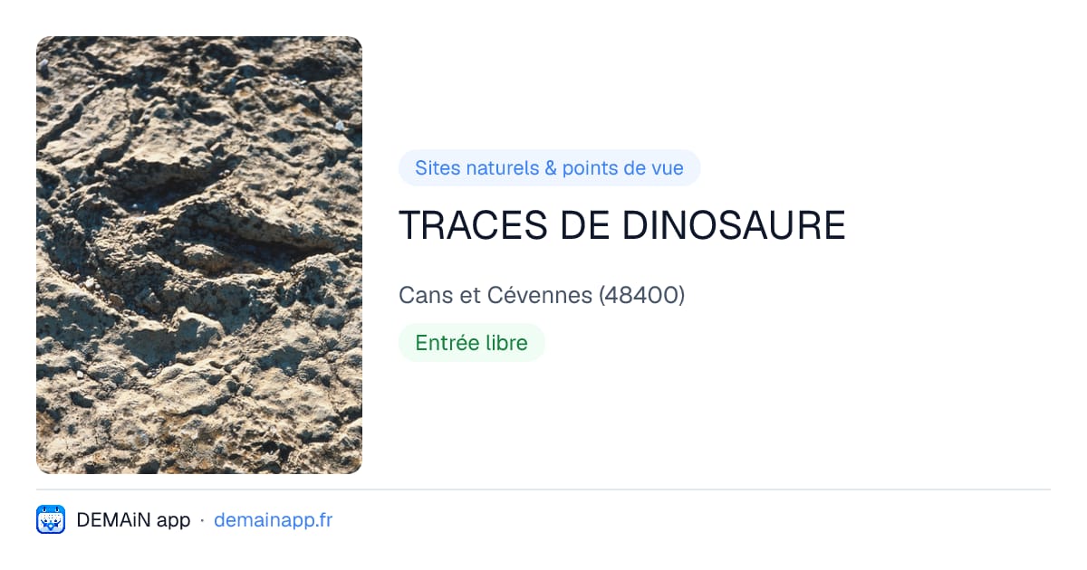TRACES DE DINOSAURE — Cans et Cévennes