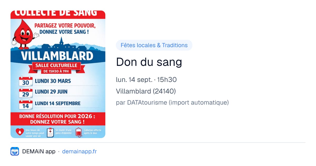 Don du sang — Villamblard