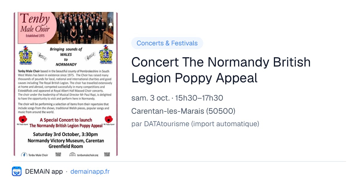 Concert The Normandy British Legion Poppy Appeal — Carentan-les-Marais