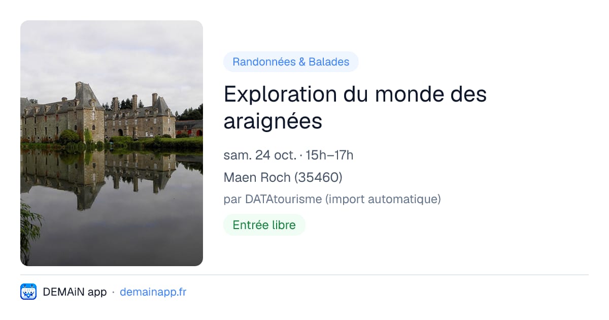 Exploration du monde des araignées — Maen Roch