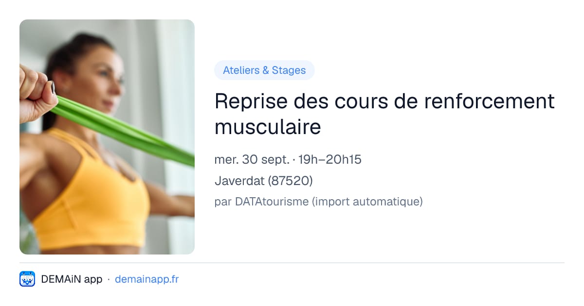 Reprise des cours de renforcement musculaire — Javerdat