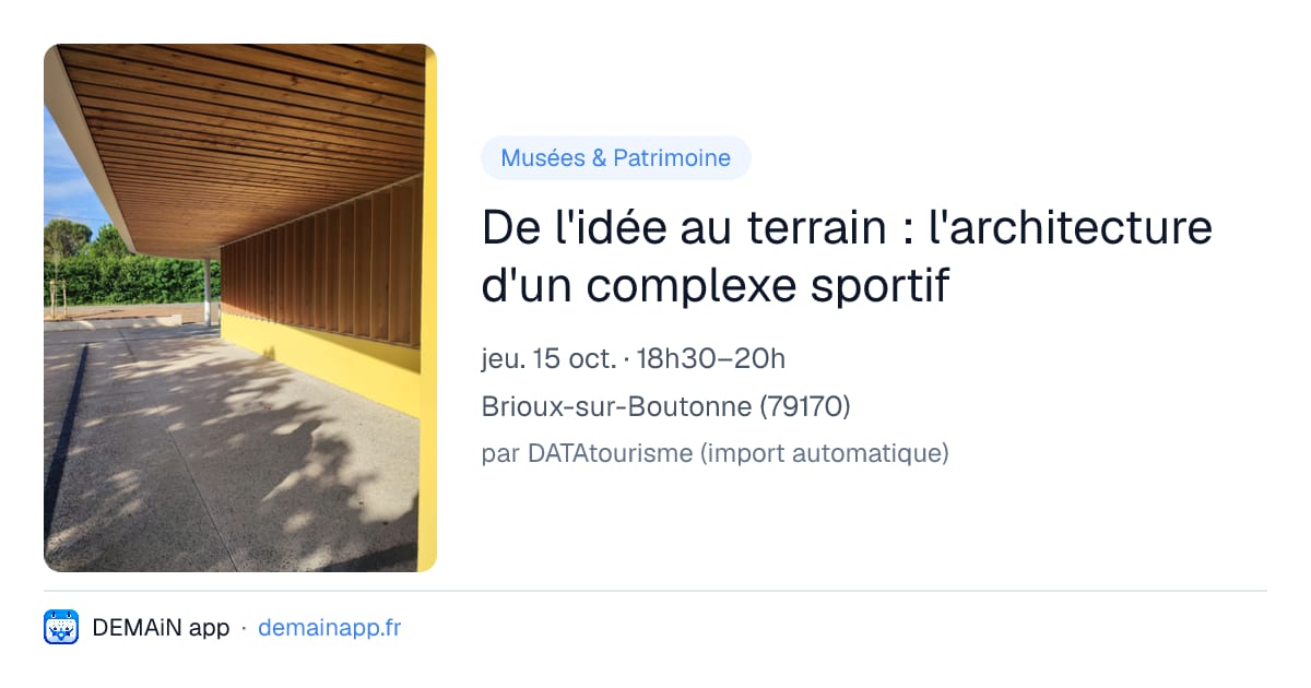 De l'idée au terrain : l'architecture d'un complexe sportif — Brioux-sur-Boutonne