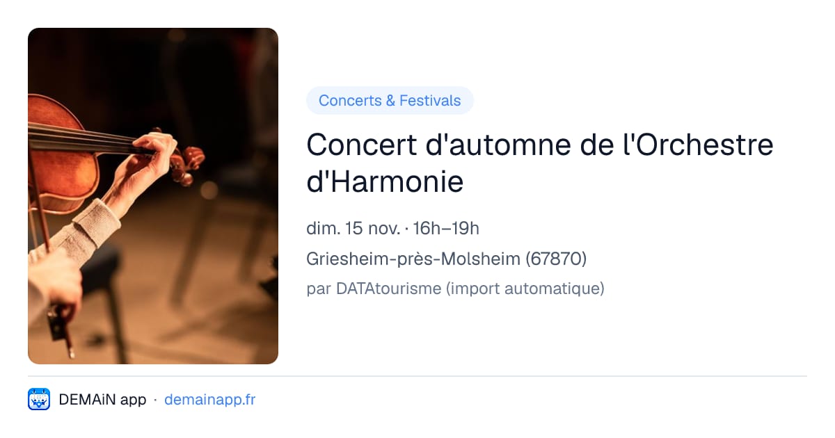 Concert d'automne de l'Orchestre d'Harmonie — Griesheim-près-Molsheim