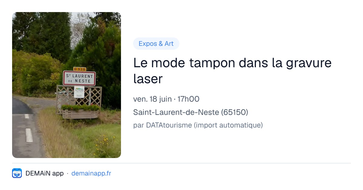 Le mode tampon dans la gravure laser — Saint-Laurent-de-Neste