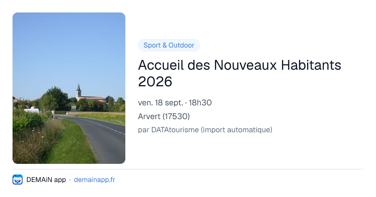 Accueil des Nouveaux Habitants 2026 — Arvert