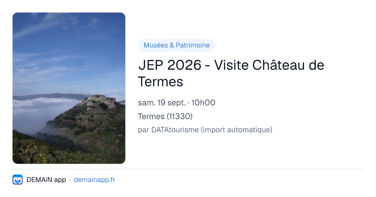 JEP 2026 - Visite Château de Termes — Termes