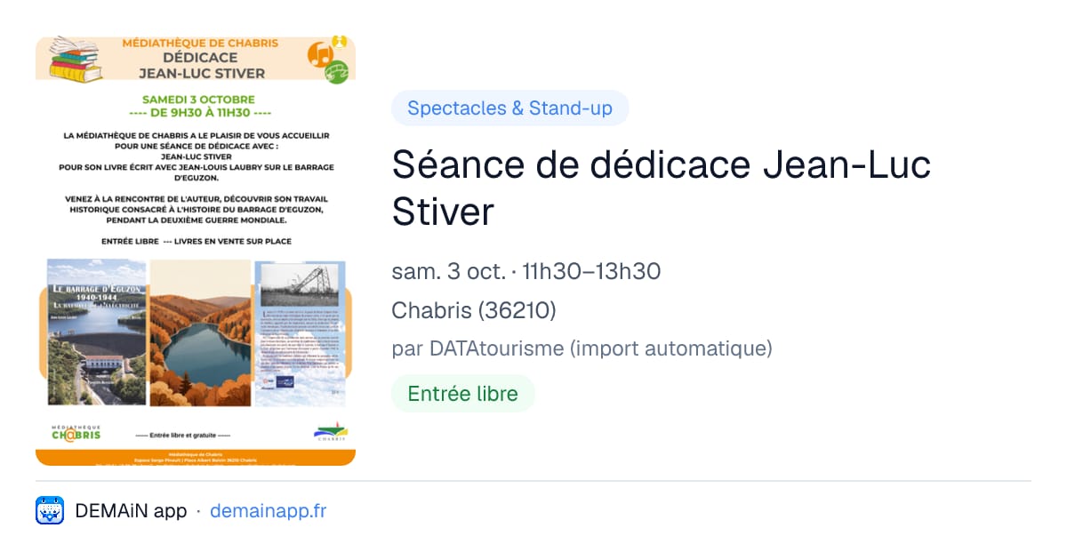 Séance de dédicace Jean-Luc Stiver — Chabris