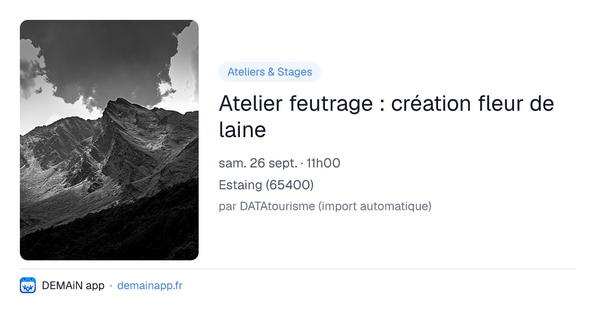 Atelier feutrage : création fleur de laine — Estaing