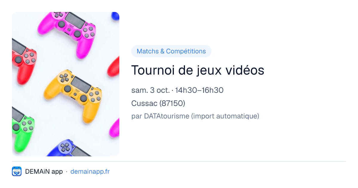 Tournoi de jeux vidéos — Cussac