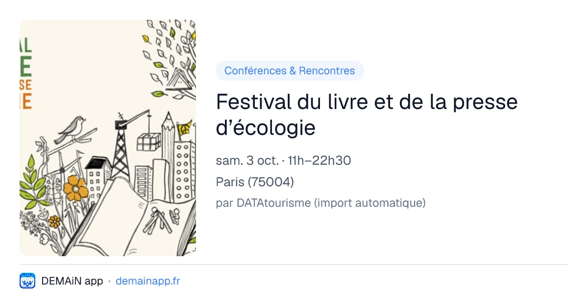 Festival du livre et de la presse d’écologie — Paris