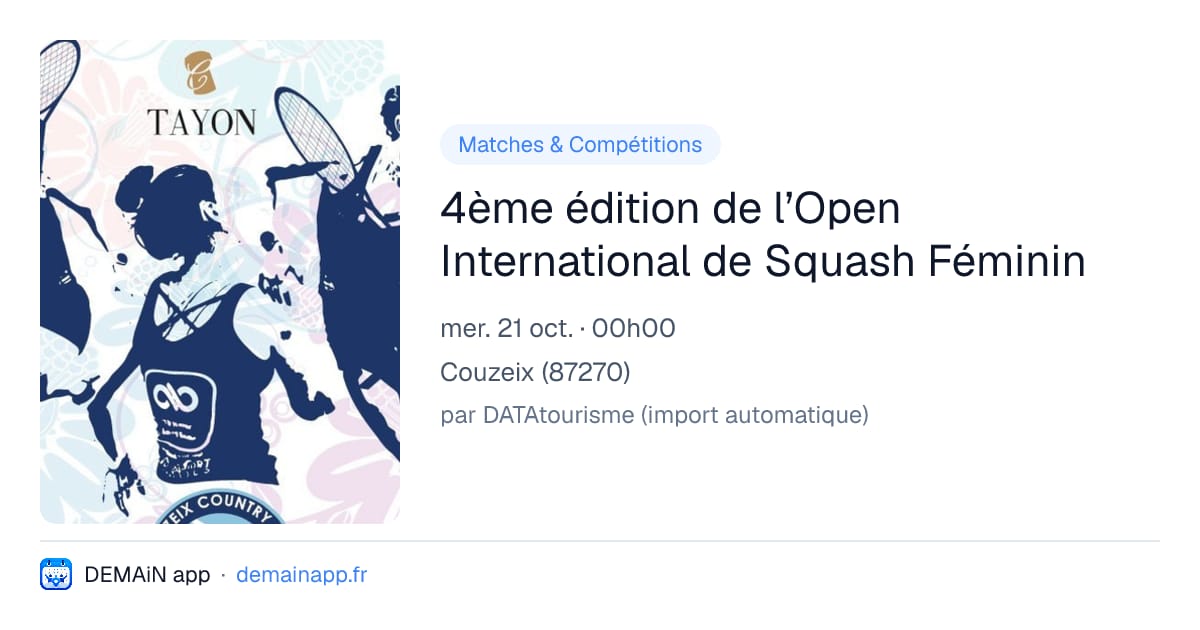 4ème édition de l’Open International de Squash Féminin — Couzeix