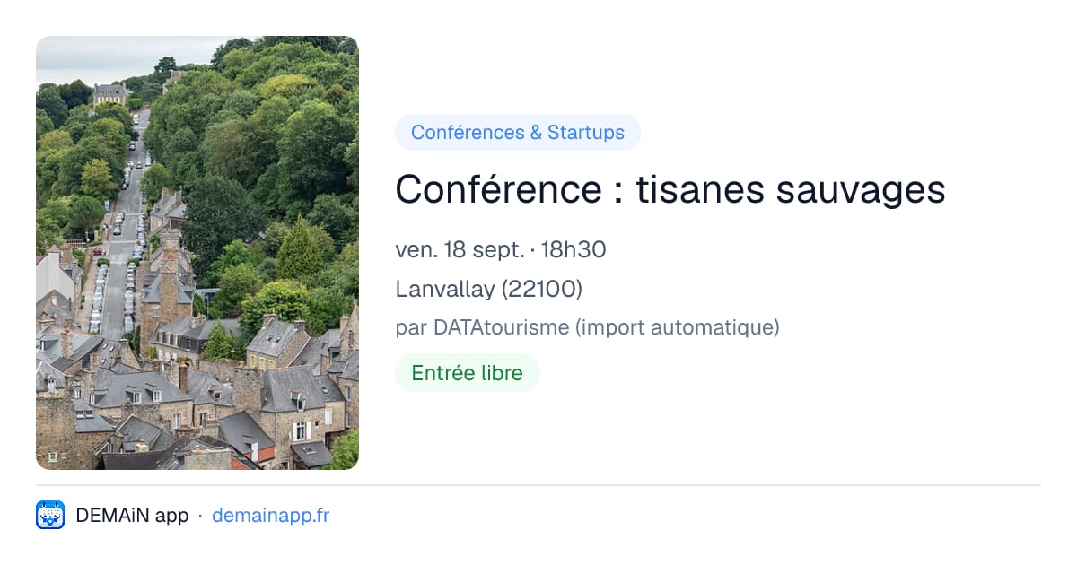 Conférence : tisanes sauvages — Lanvallay