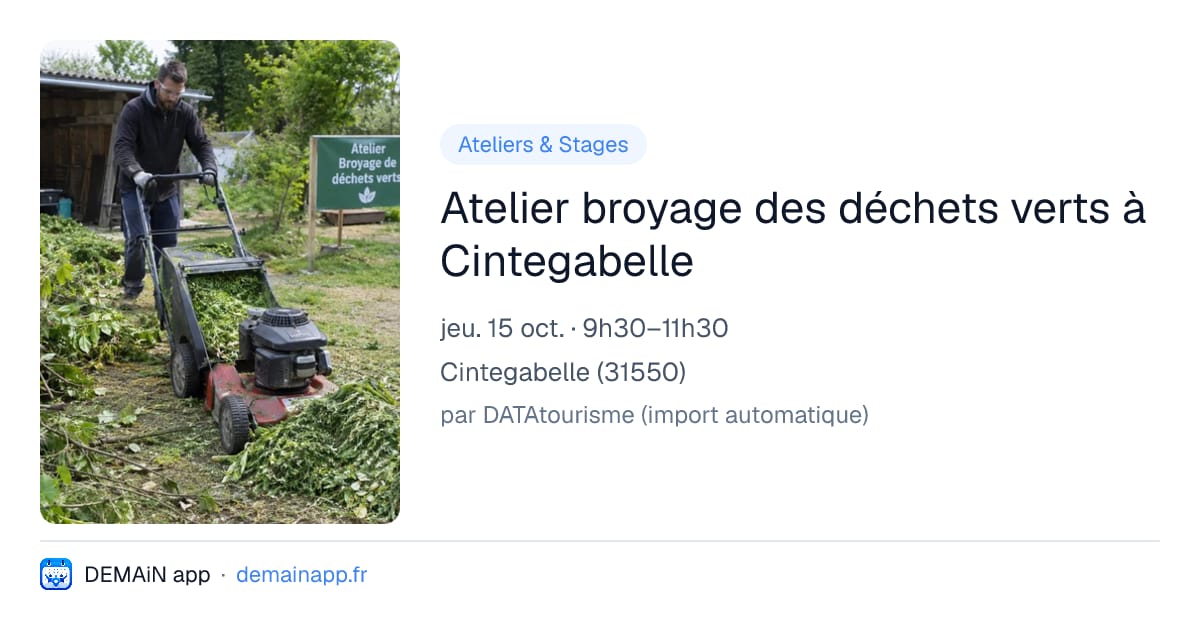 Atelier broyage des déchets verts à Cintegabelle — Cintegabelle