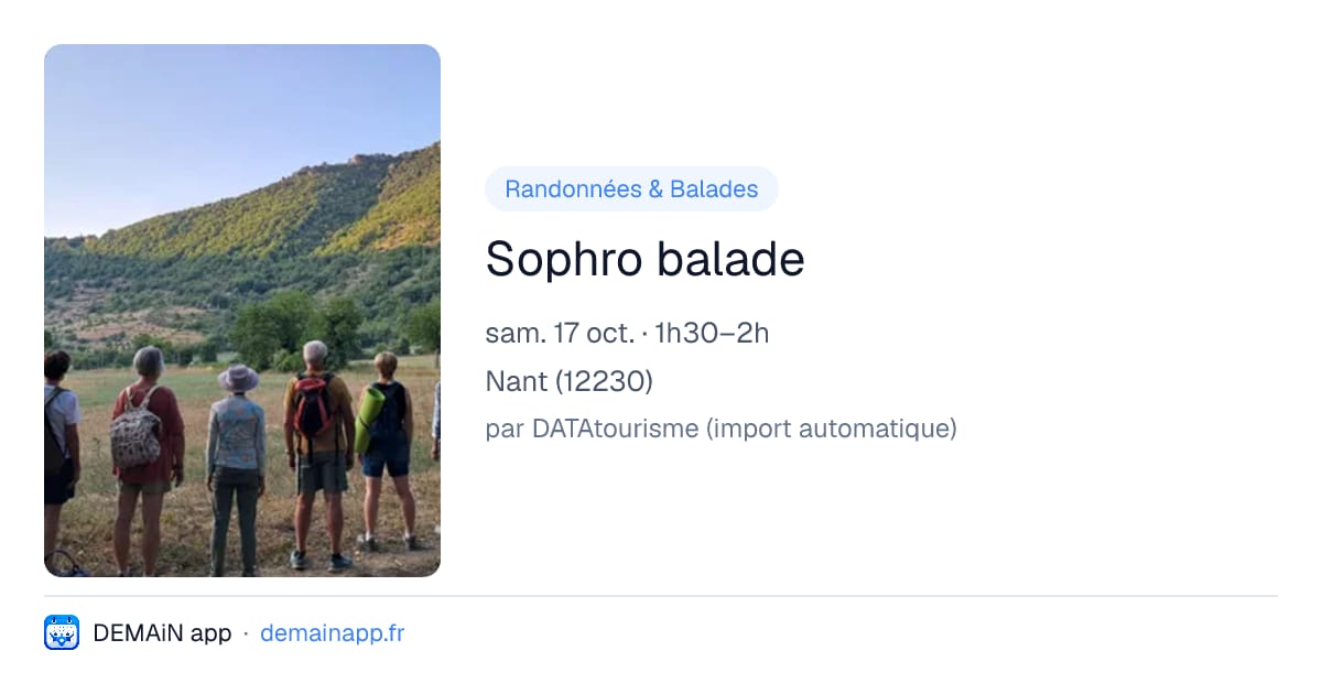 Sophro balade — Nant