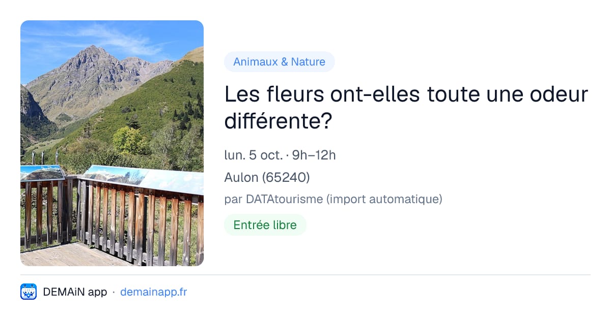 Les fleurs ont-elles toute une odeur différente? — Aulon