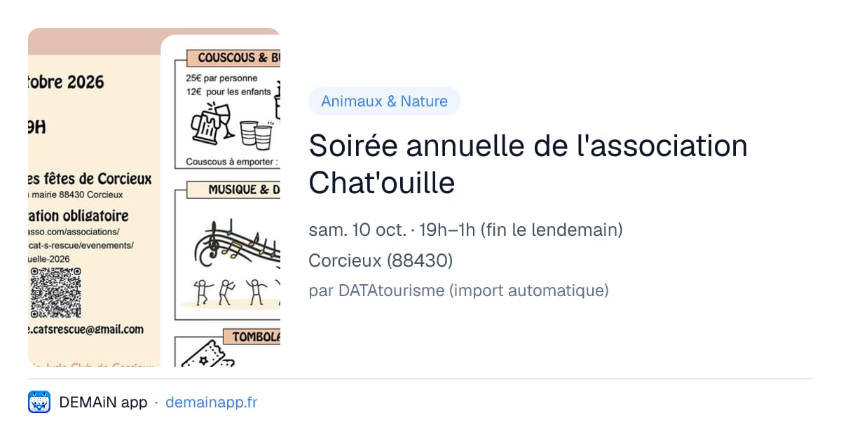 Soirée annuelle de l'association Chat'ouille — Corcieux
