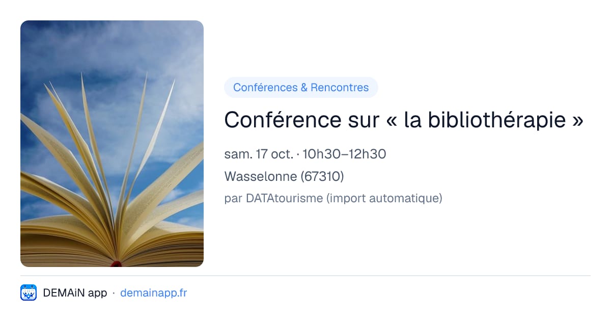 Conférence sur « la bibliothérapie » — Wasselonne