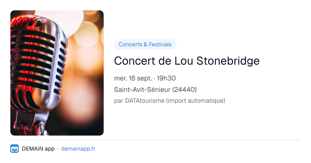Concert de Lou Stonebridge — Saint-Avit-Sénieur
