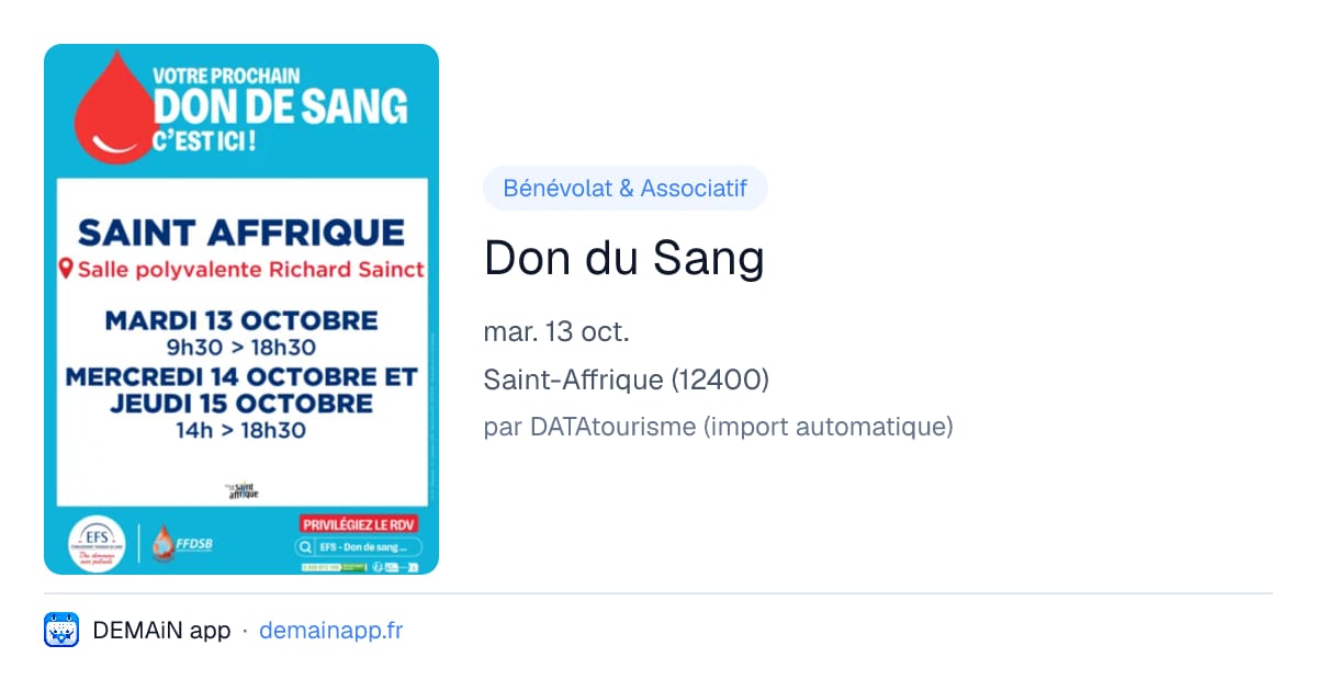 Don du Sang — Saint-Affrique