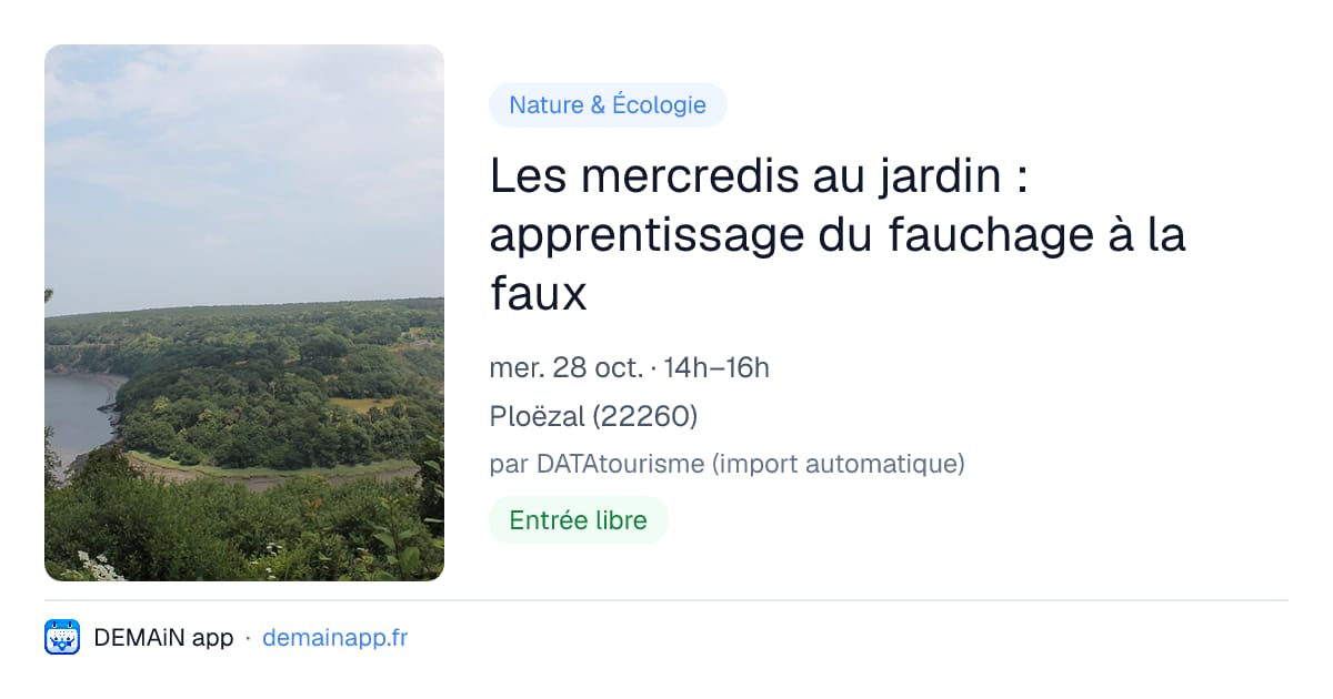 Les mercredis au jardin : apprentissage du fauchage à la faux — Ploëzal