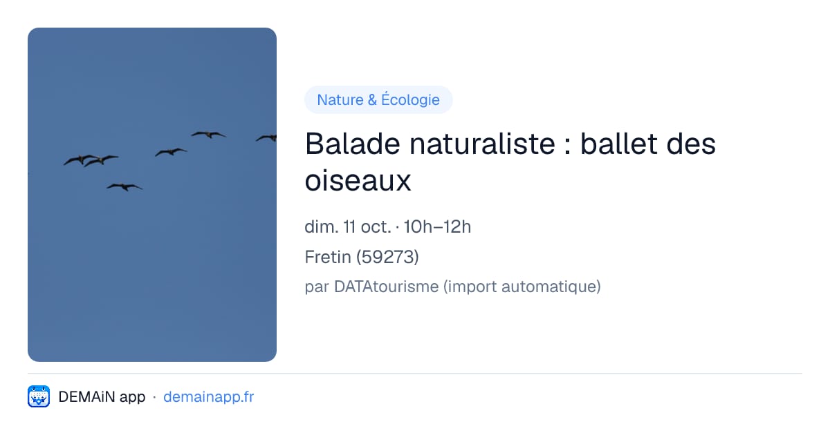 Balade naturaliste : ballet des oiseaux — Fretin