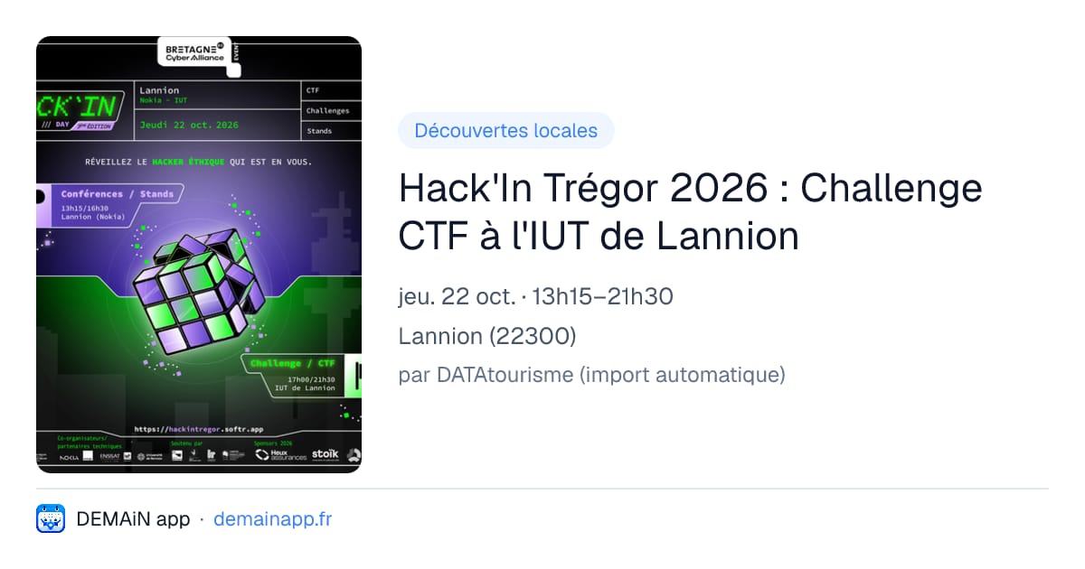Hack'In Trégor 2026 : Challenge CTF à l'IUT de Lannion — Lannion
