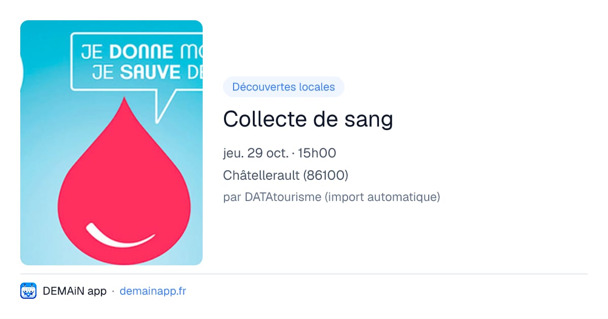 Collecte de sang — Châtellerault