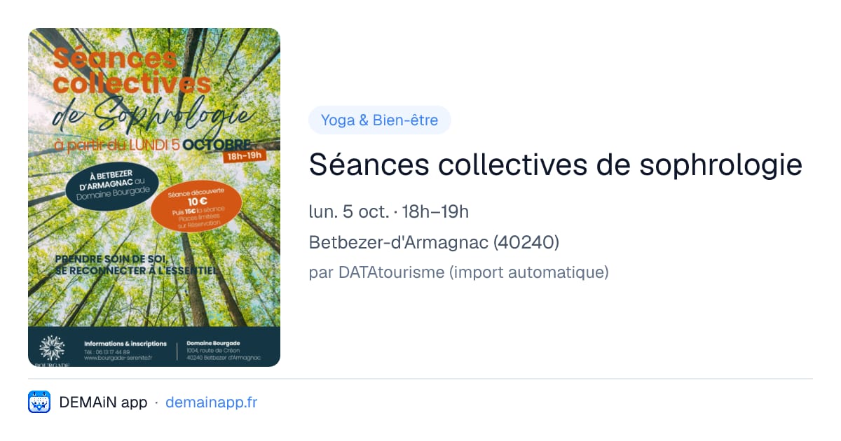 Séances collectives de sophrologie — Betbezer-d'Armagnac